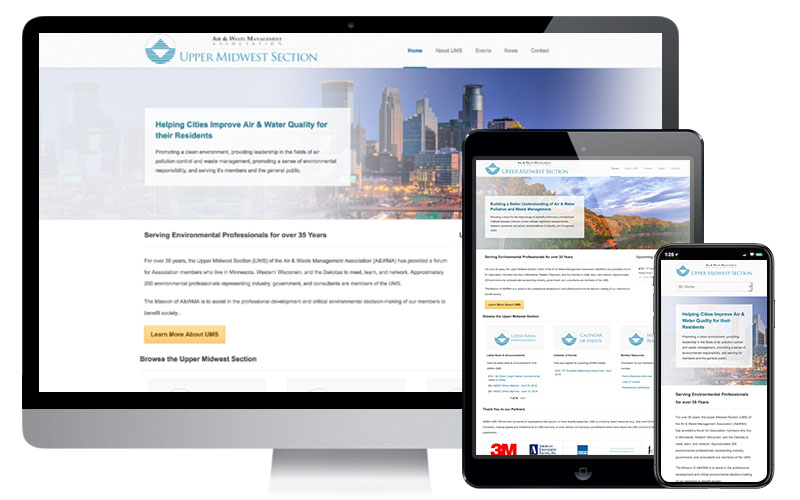 Air & Waste Management Association - Upper Midwest Section, Website Design & Drupal Development