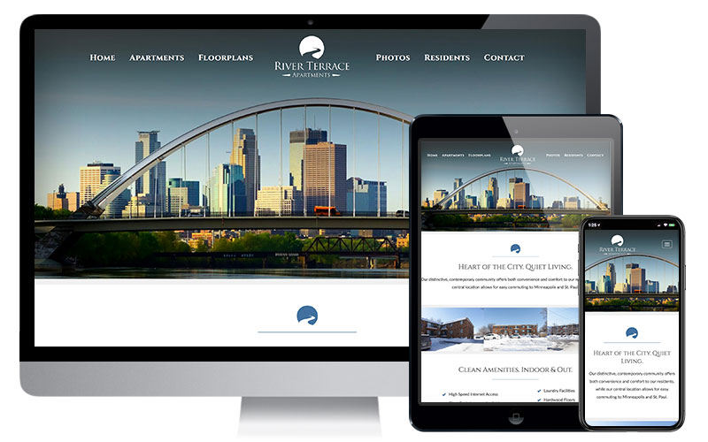 River Terrace Apartments - North East Minneapolis, Website Design